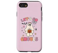Fantasma de Halloween sosteniendo Calabaza Let's Go Ghouls Retro Groovy Carcasa para iPhone SE (2020) / 7/8