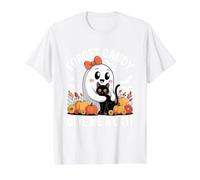 Fantasma de Halloween Sosteniendo Gato Negro Olvídate de Caramelo Dame Un Camiseta gráfica económica