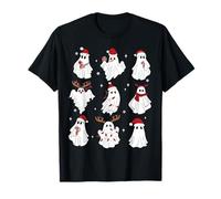 Fantasma de Navidad Lindo patrón de Papá Noel Vacaciones Navidad Año Nuevo Camiseta