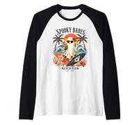 Fantasma de Spooky Girls Beach Crew para Halloween, Retro y veraneo Camiseta Manga Raglan