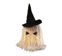 Fantasma Iluminado Decoraciones Halloween 40 X 18 Cm con Sombrero | Fantasma Escalofriante Para Porche Jardín Césped Casa Encantada Entrada Chimenea Interior