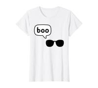 Fantasma Invisible Fresco con Gafas de Sol Gritando Boo Camiseta gráfica económica, Mujer, Blanco, M