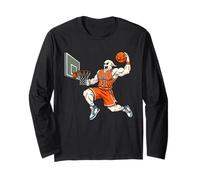Fantasma Jugando Baloncesto Dunk Divertido Disfraz de Halloween Deportes Manga Larga