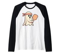 Fantasma Jugando Pickleball con gráfico Bandana Camiseta Manga Raglan