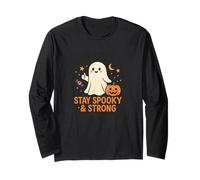 Fantasma Lindo Stay Spooky & Strong Diseño Halloween Manga Larga
