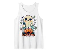 Fantasma LOL espeluznante, dulce y totalmente compatible con texto Camiseta sin Mangas