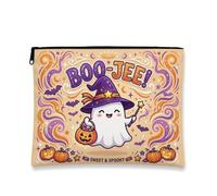 Fantasma lona con cremallera, calabazas juguetonas murciélagos Halloween violeta portátil con cremallera bolsas de maquillaje para mujeres para viajes, bolso, baño, tocador y almacenamiento diario