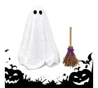 Fantasma Luminoso Halloween bonito LED con altura ajustable y escoba de