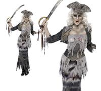 Fantasma Nave Ghoulina Pirata Zombie Disfraz Dama Mujer Halloween Disfraz