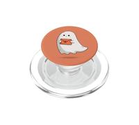 Fantasma Negro con una Carta de Amor Kawaii para los Amantes de Halloween PopSockets PopGrip para MagSafe