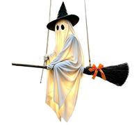 Fantasma oscilante iluminado - 160 cm de Halloween con control remoto, decoración de fantasma oscilante, hoja de tela resistente a la intemperie para jardín, patio, porche, patio trasero al aire libre