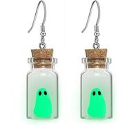 Fantasma Pendientes, Halloween Pendientes Fantasma, Pendiente de Halloweens Fantasmas en Una Botella, Pendiente Halloween Mujeres Niñas, para Halloweens, Máscaras, Fiesta Temática de Terror (B)