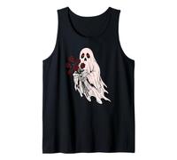 Fantasma sosteniendo Rosas Lindo Espeluznante romántico Camiseta sin Mangas