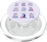 Fantasmas adorables Lazo coqueto Rosa Kawai Pastel Chicas 90 PopSockets PopGrip para MagSafe