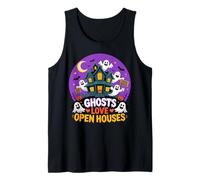 Fantasmas Amor Casas Abiertas Divertido Agente Inmobiliario Halloween Camiseta sin Mangas