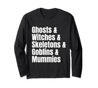 Fantasmas Brujas Esqueletos Goblins Momias Lista Halloween Manga Larga