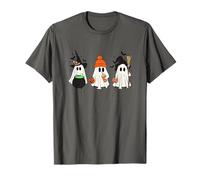 Fantasmas de Halloween con Escoba y Calabazas Diseño Divertido Camiseta