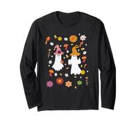 Fantasmas de Halloween con sombreros y flores Manga Larga