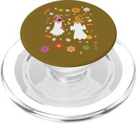 Fantasmas de Halloween con sombreros y flores PopSockets PopGrip para MagSafe