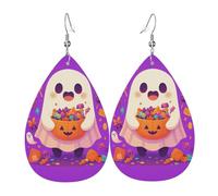 Fantasmas De Halloween Sosteniendo Caramelos De Calabaza Pendientes Colgantes Elegancia Pendientes En Forma De Lágrima Diversión Aretes Para Vida Cotidiana Bodas Viajes
