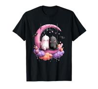 Fantasmas de Luna de Halloween Kawaii en Columpio Camiseta