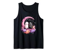 Fantasmas de Luna de Halloween Kawaii en Columpio Camiseta sin Mangas