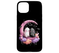 Fantasmas de Luna de Halloween Kawaii en Columpio Carcasa para iPhone 15 Plus