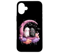 Fantasmas de Luna de Halloween Kawaii en Columpio Carcasa para iPhone 16 Plus