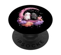 Fantasmas de Luna de Halloween Kawaii en Columpio PopSockets PopGrip Adhesivo