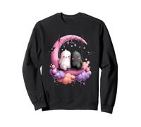 Fantasmas de Luna de Halloween Kawaii en Columpio Sudadera