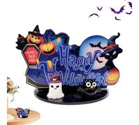 Fantasmas Decorativos Sobremesa Iluminado Espeluznante Fantasma y Calabaza | Centro De Mesa A Pilas Para Hogar, Mesa, Estantería, Repisas De Chimenea, Salón, Porche, , Interior Y Exterior