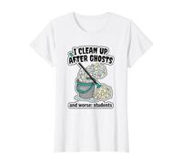 Fantasmas Educación Humorística C Cubo De Agua Diversión De Halloween Camiseta gráfica económica, Mujer, Blanco, L