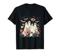 Fantasmas Florales Vintage Cottagecore Halloween Botánico Camiseta