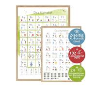 fantassimo® XL ABC Doble Póster Escuela Primaria + Historias de Audición, Vocabulario y Libro de Aprendizaje y Juegos Digital