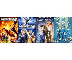 Fantastic Four 1-4 Movie Collection DVD - Fantastic 4 / Fantastic 4 - Rise of The Silver Surfer / Fantastic 4 DVD 2015 / The Fantastic Four: First Steps DVD 2025 - Fantastic 4 Movie Collection DVD