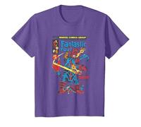 Fantastic Four First Comic Cover Camiseta, Niños, Morado Jaspeado, 10 años