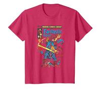 Fantastic Four First Comic Cover Camiseta, Niños, Rojo Jaspeado, 10 años