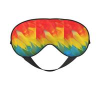 Fantástica máscara de dormir suave con plumas de loro, correa ajustable, bloqueo de luz, reversible, cómoda máscara de noche