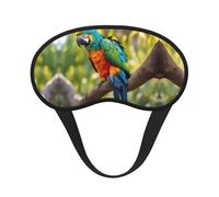 Fantástica máscara opaca para dormir con estampado de plumas de loro, diadema suave y ligera, cubierta de ojos transpirable