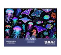 Fantásticas Criaturas del mar Profundo Puzzle De Madera Impermeable DIY Puzzles De 1000 Piezas Regalos para Adultos Desafiante Y Estimulante Rompecabezas Juegos Desafiantes