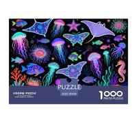 Fantásticas Criaturas del mar Profundo Puzzle De Madera Impermeable Puzzles De 1000 Piezas para Adultos Imposible Rompecabezas Juegos Desafiantes