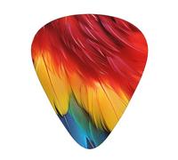 Fantásticas púas de guitarra con estampado de plumas de loro, para hombres y mujeres, 12 piezas finas medianas y pesadas para guitarra eléctrica, para los amantes de la guitarra acústica, regalos
