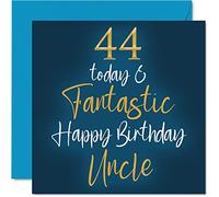 Fantásticas tarjetas de cumpleaños 44 para tío, 44 hoy y fantásticas, tarjeta de feliz cumpleaños para tío de sobrina, sobrino, regalos de cumpleaños para tío, tarjetas de felicitación de cumpleaños