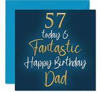 Fantásticas tarjetas de cumpleaños 57 para papá, 57 Today & Fantastic, tarjeta de feliz cumpleaños para papá de hijo e hija, regalos de cumpleaños para padre, tarjetas de felicitación de cumpleaños de