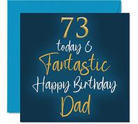 Fantásticas tarjetas de cumpleaños 73 para papá, 73 Today & Fantastic, tarjeta de feliz cumpleaños para papá de hijo e hija, regalos de cumpleaños para padre, tarjetas de felicitación de cumpleaños de