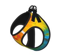 Fantástico arnés de verano para perro con estampado de plumas de loro, chaleco suave y ligero, arnés transpirable para mascotas reflectante para caminar fácilmente