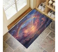 Fantástico Magnífico Felpudo Antideslizante - Arco Gigante Cielo Trampa de Tierra Felpudo Exterior e Interior para una Entrada Limpia - Fácil de Cuidar - Rosa Púrpura