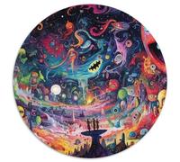 Fantástico Mundo alienígena Rompecabezas Redondo 1000p Adultos-Niños paisajes Circular Puzzle Niños: Impossible Regalos Habilidad Familiar 1000pcs (67.5x67.5cm)
