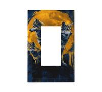 Fantástico y moderno grupo Wolfs placa de pared para interruptor de luz, cubierta de placa frontal, 1 banda, decoración de receptáculo para el hogar, cocina, habitación, baño