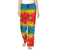 Fantásticos pantalones de pijama de plumas de loro para mujer, pantalones de descanso tumbados en el sofá en un fin de semana perezoso, Negro, S